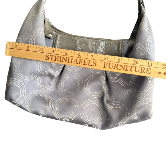 Coach Dotted Jacquard C Print Ashley Shoulder Bag Women's Gray White Modern - Picture 6 of 11